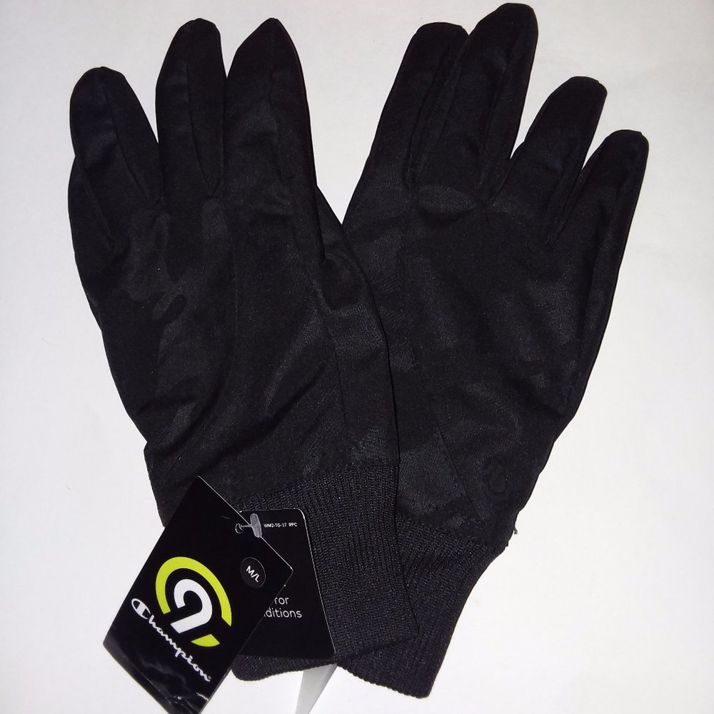 Men's Black Champion Winter Gloves Size M/L - Picture 4 of 9